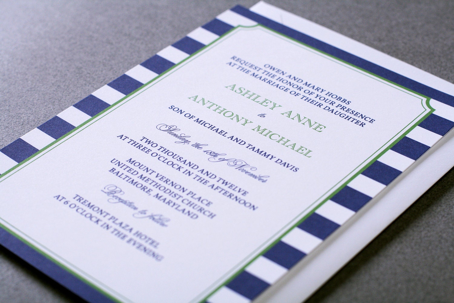 Wedding Invitations Modern Stripe