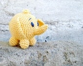 Crochet yellow toy - a toy elephant  - gift for  baby - breastfeeding -  toy rattle - teething toy - safari animal - grasp - waldorf toy - MiracleFromThreads