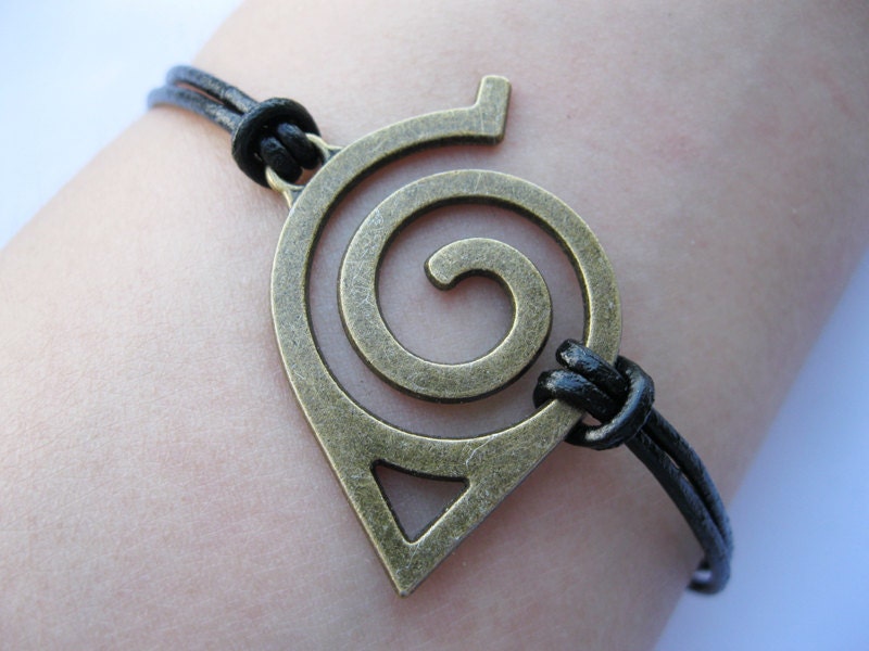 Bracelet-antique silver ninja bracelet,ninja real leather bracelet