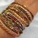 Chic Endless Leather Wrap Czech Crystal Red Jasper Beaded Bracelet "Chakra"....Adjustable