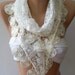 Pearl White - Elegance Shawl / Scarf with Lacy Edge,,,,