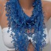 Lace scarf - Perfect Accesory - Like a jewelry - Fantastic blue Scarf Mothers Day gift