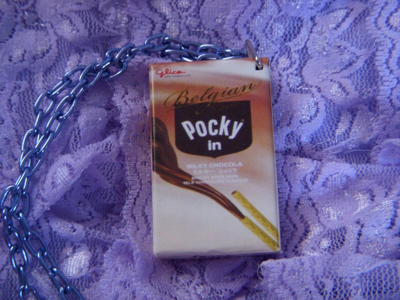 Belgian Milky Chocola Pocky box charm necklace
