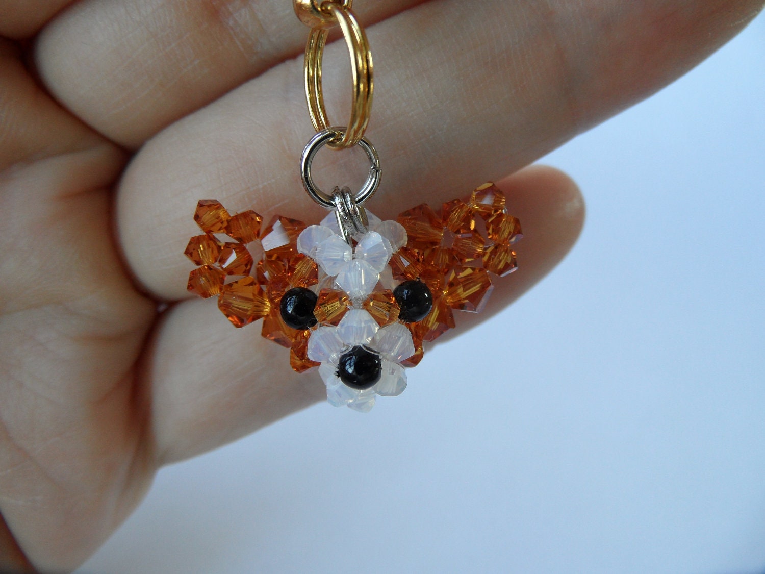 Topaz Papillon Head - Swarovski Cell Phone Charm