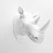 White Faux Taxidermy - Faux Taxidermy - The Denver - White Resin Rhino Head- Rhino Resin White Faux Taxidermy- Chic & Trendy