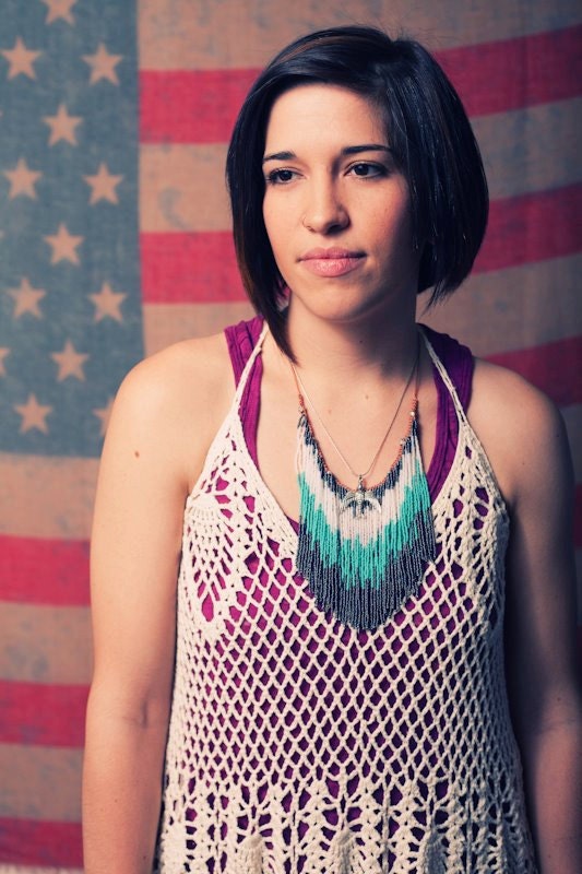 Chevron Native Necklace - Tribal Jewelry - Bead Fringe - Artisan Jewelry