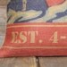 Personalized Anniversary Pillow, Burlap Feed Sack Pillow Cover, 16x16