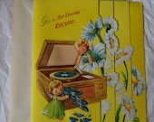 Unused 1950's Birthday Card  "It's a top selling record"
