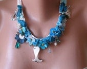 Blue Necklace - Handmade Design - summer colors...
