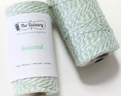 Bakers Twine - Light Green & White stripe Seaweed 240 yard spool - for gift wrapping - packaging - scrapbooking tags favors crafting string