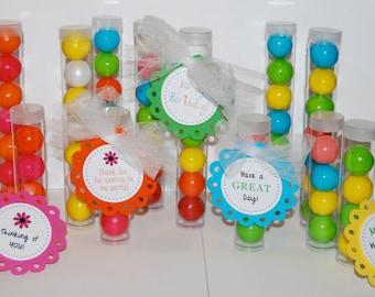 Clear plastic tubes with caps - CHOOSE SIZE - Qty 12 - use for storage - party & shower favors - quick easy gifts - food save gumball tubes