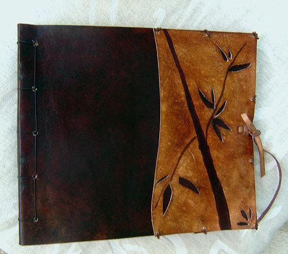 Large Leather Artist's SketchBook - Bamboo, Journal, Drawing Pad, Photo Album, Notebook, Guest Book