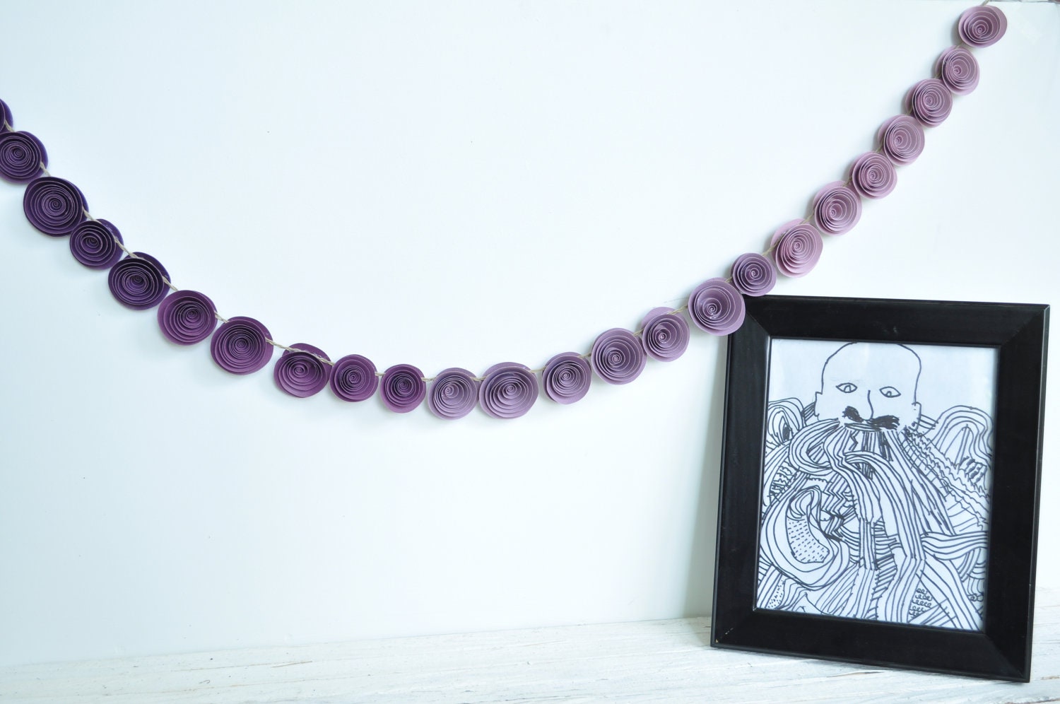 Ombre Purple Garland, Purple Paper flower garland- 3.5 feet