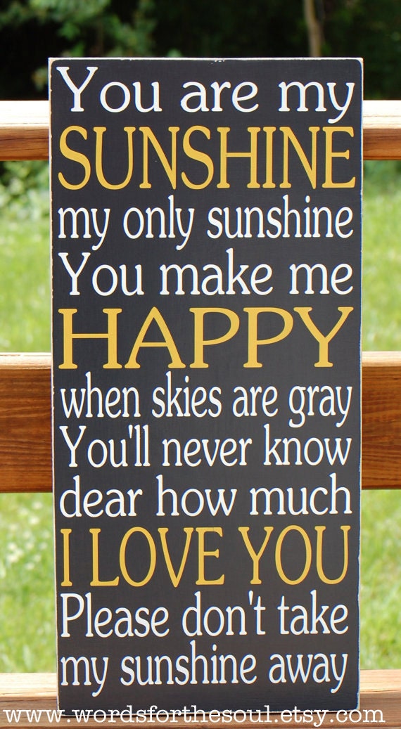 You Are My Sunshine Subway Typography Word Art Wooden Sign Nursery