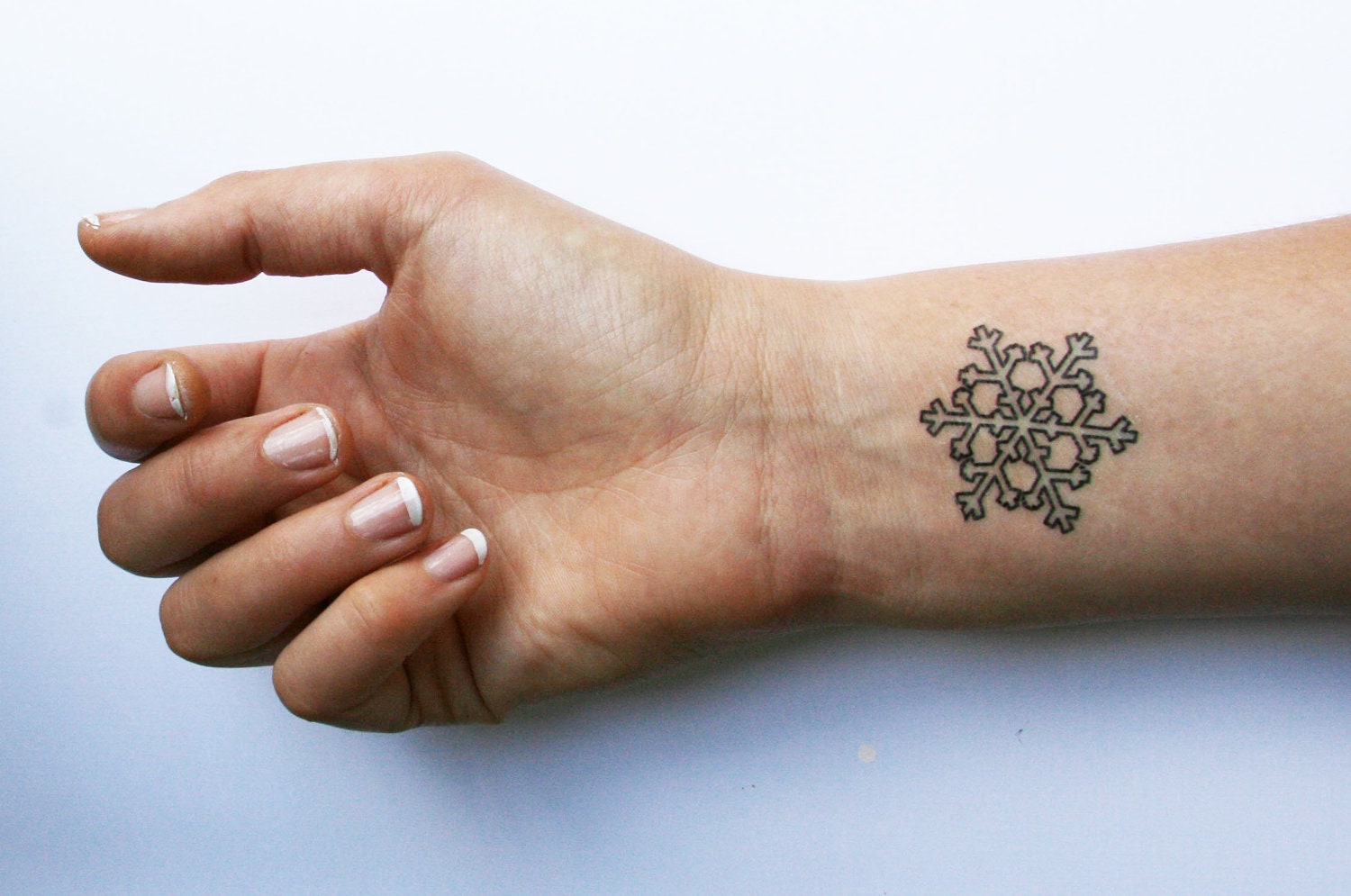 snowflake set of 2 temporary tattoos - for christmas, gifts, stocking filler, kids, festive, advent calendar