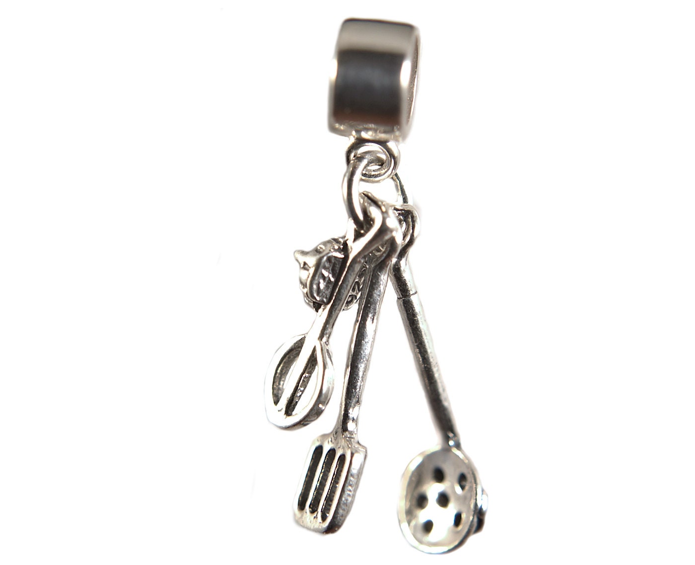 Cooking Cooking Utensils Chef Sterling Silver Dangle Charm Bead for European Style Bead Bracelets or Necklace Pendants