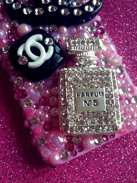 Sale--FREE US shipping--Chanel Inspired Perfume Swarovski IPhone 4/4S case