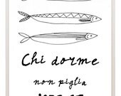 Italian kitchen art poster fish quote free shipping - lebonvintage Italian kitchen art poster fish quote free shipping - lebonvintage