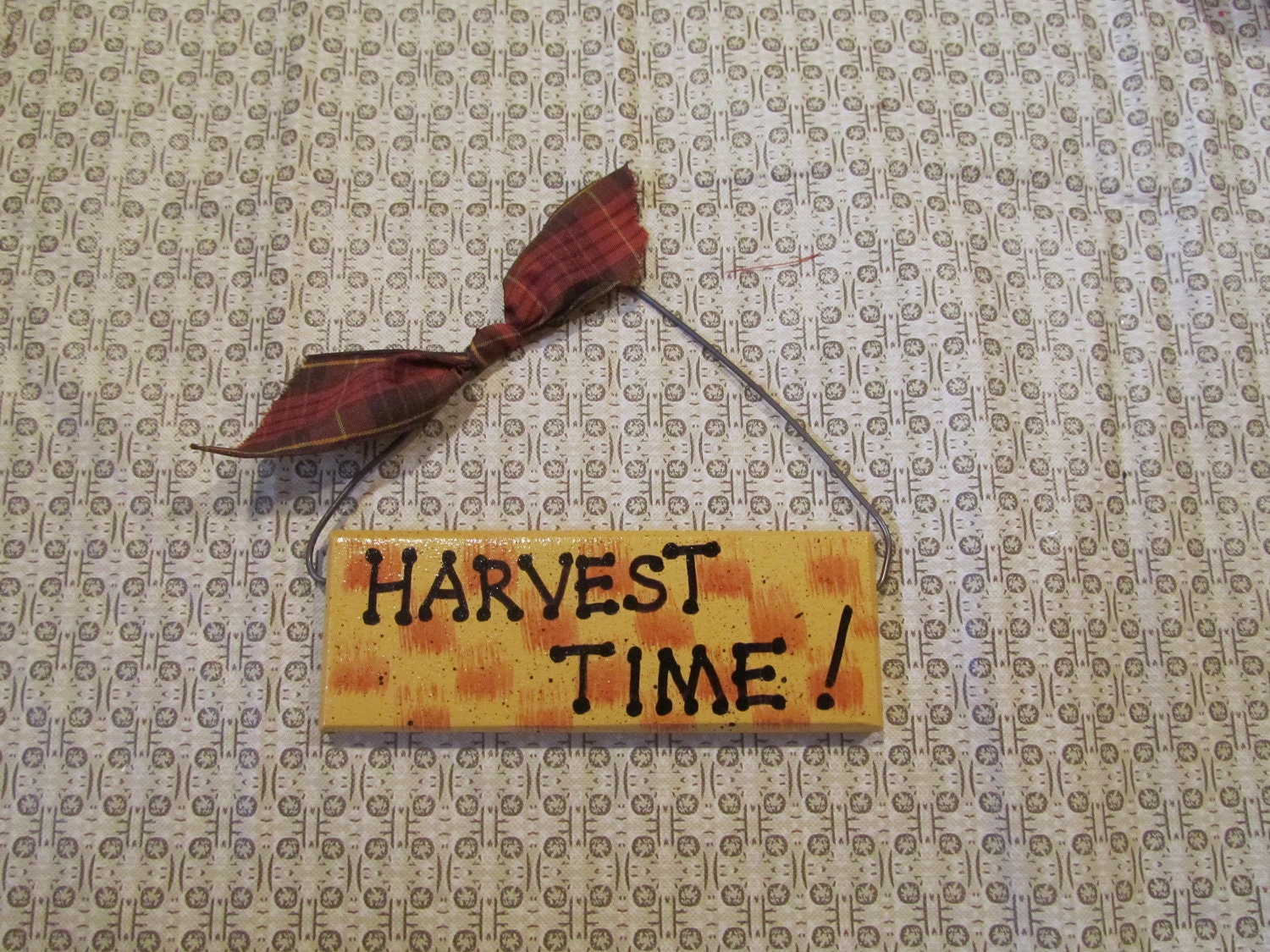Fall Sign, "Harvest Time" Wood Painted Mini Shelf Sitter Sign