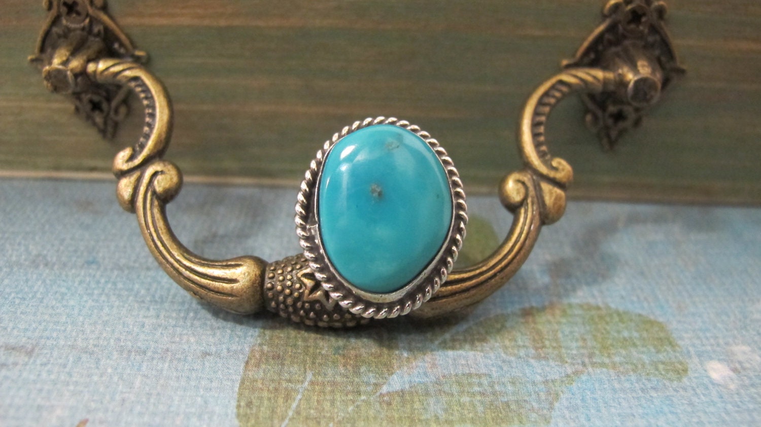 Western Rope Design Sterling Silver Turquoise Ring size 4.5 --- 5.2 grams