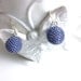 Blue Gray Beaded Bead Earrings