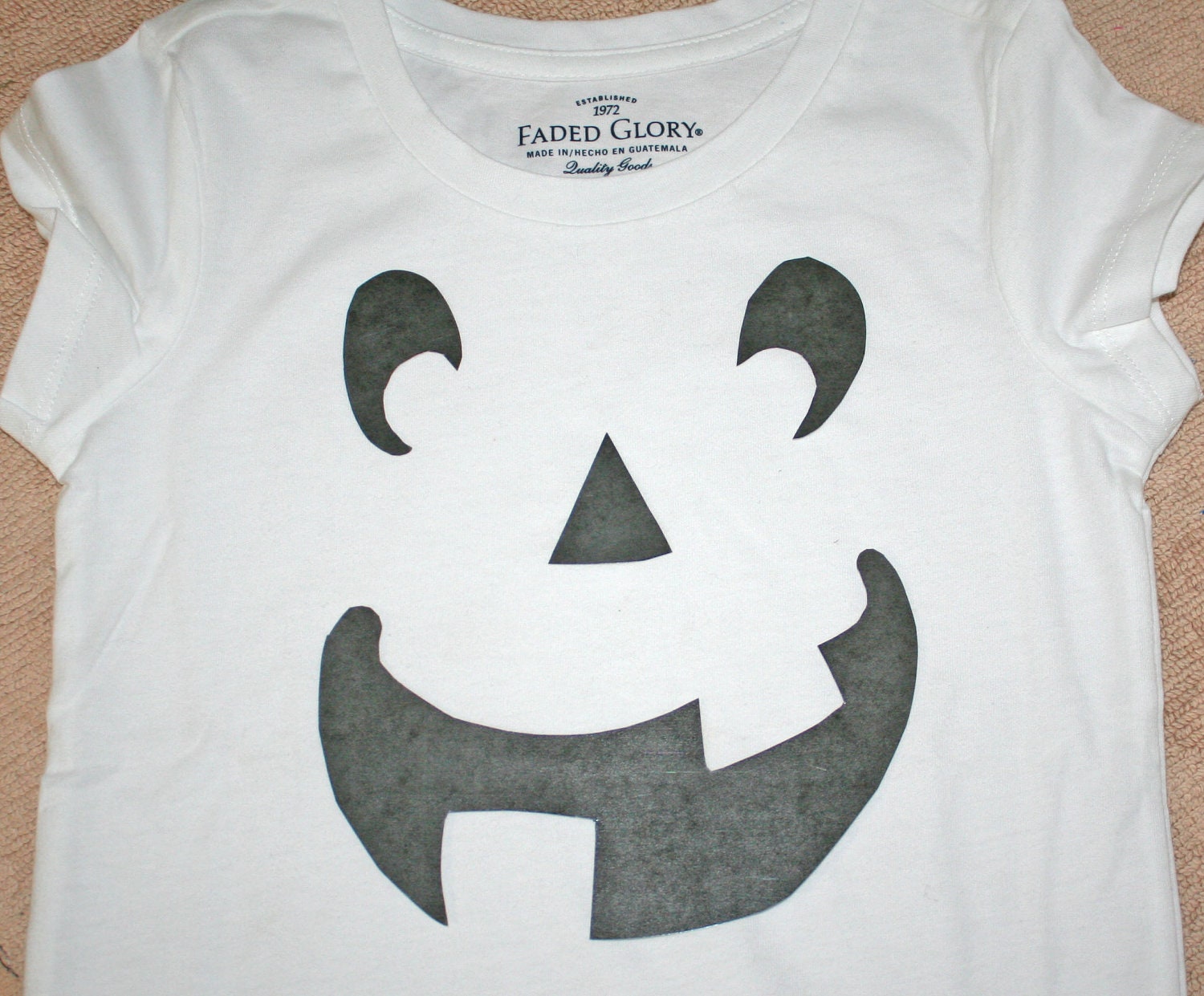 Pumpkin Face Applique - Halloween - Personalized - DIY - Iron on - No Sew