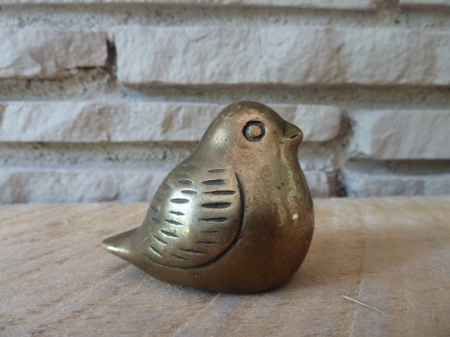 Vintage Tiny Brass Bird