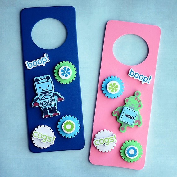Robot Craft Kit for Kids / 10 Door Hangers / Party Craft / Favors / Play Date Activity