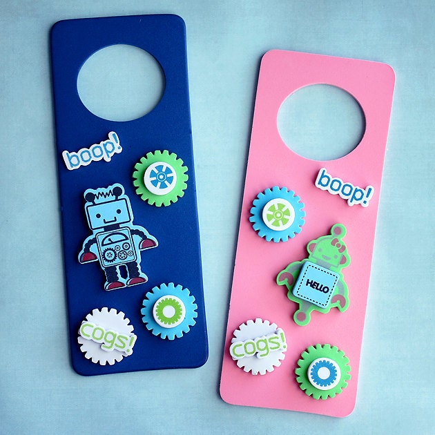 Robot Craft Kit for Kids / 10 Door Hangers / Party Craft / Favors / Play Date Activity