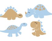 Vinyl Home Decor Childrens room Dinosaurs Nursey Vinyl T Rex Braciosaurus Triceritops, Stegosaurus Set of 4