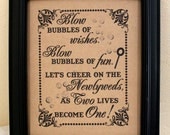 8 x 10  Wedding Sign- Bubble Send Off - Bubble First Dance- Bubble Recessional-Bubble Favors Single Sheet (Style: BUBBLES)
