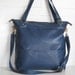 Handmade leather (vegan) tote handbagg in navy blue/ Blue leather tote purse/Laptop tote bag/Leather messenger laptop bag/shoulder bag