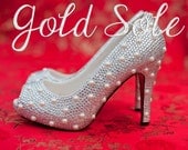 Bridal Shoes with Swarovski Crystals and Polka Dot Style Pearls