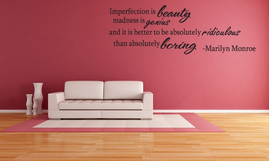 Marilyn Monroe Imperfection Wall Decal Decor by walldecalquotes
