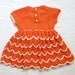 RESERVED Vintage dress, toddler 2T. Orange-red and white. Hand knit