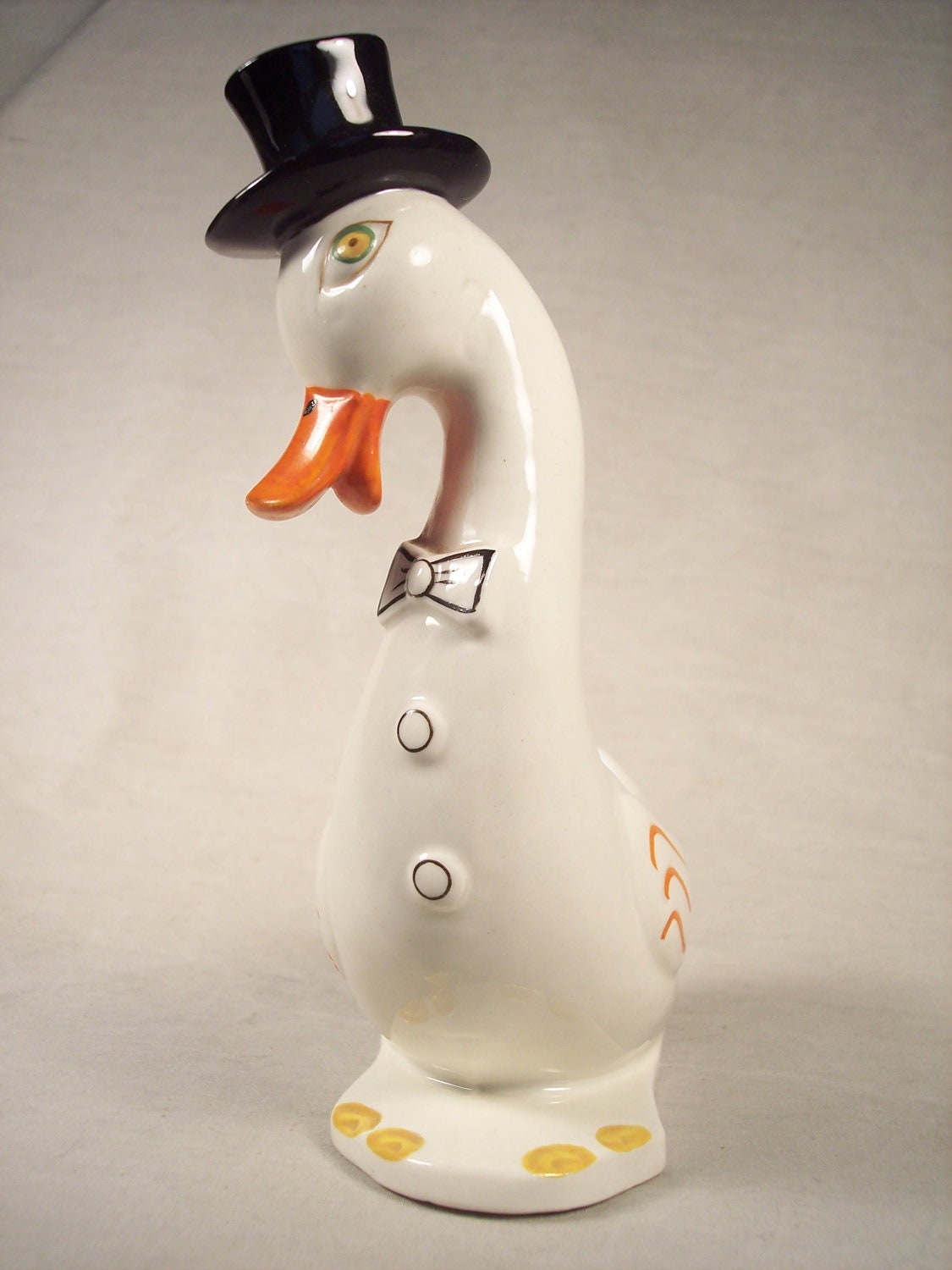 Duck / Goose Planter with Top Hat and Bow Tie, Japan