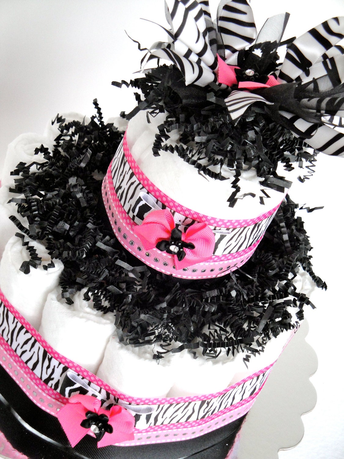 zebra diaper cake