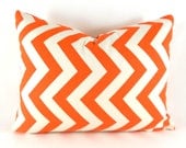 SALE 1 Orange Cream ZigZag Chevron Lumbar Back Support Pillow Cover