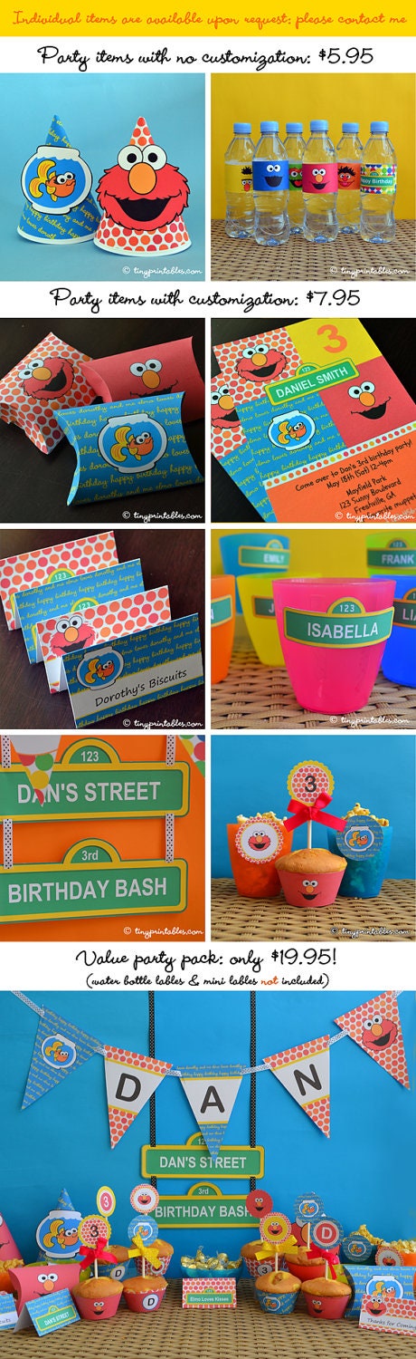 Elmo Birthday Party Printables With Matching Invites: Super Cute & Easy To Assemble