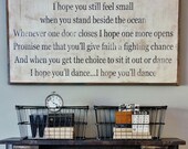 I hope you dance sign