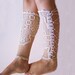 Vintage 1930's wedding shoes - victorian laced up leg warmers, wedding boots, nude tights socks - sexy anklet jewelry by Jenit Boutique