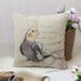 1 linen simple bird cockatiel words printing decorative pillow cover / cushion case 18"
