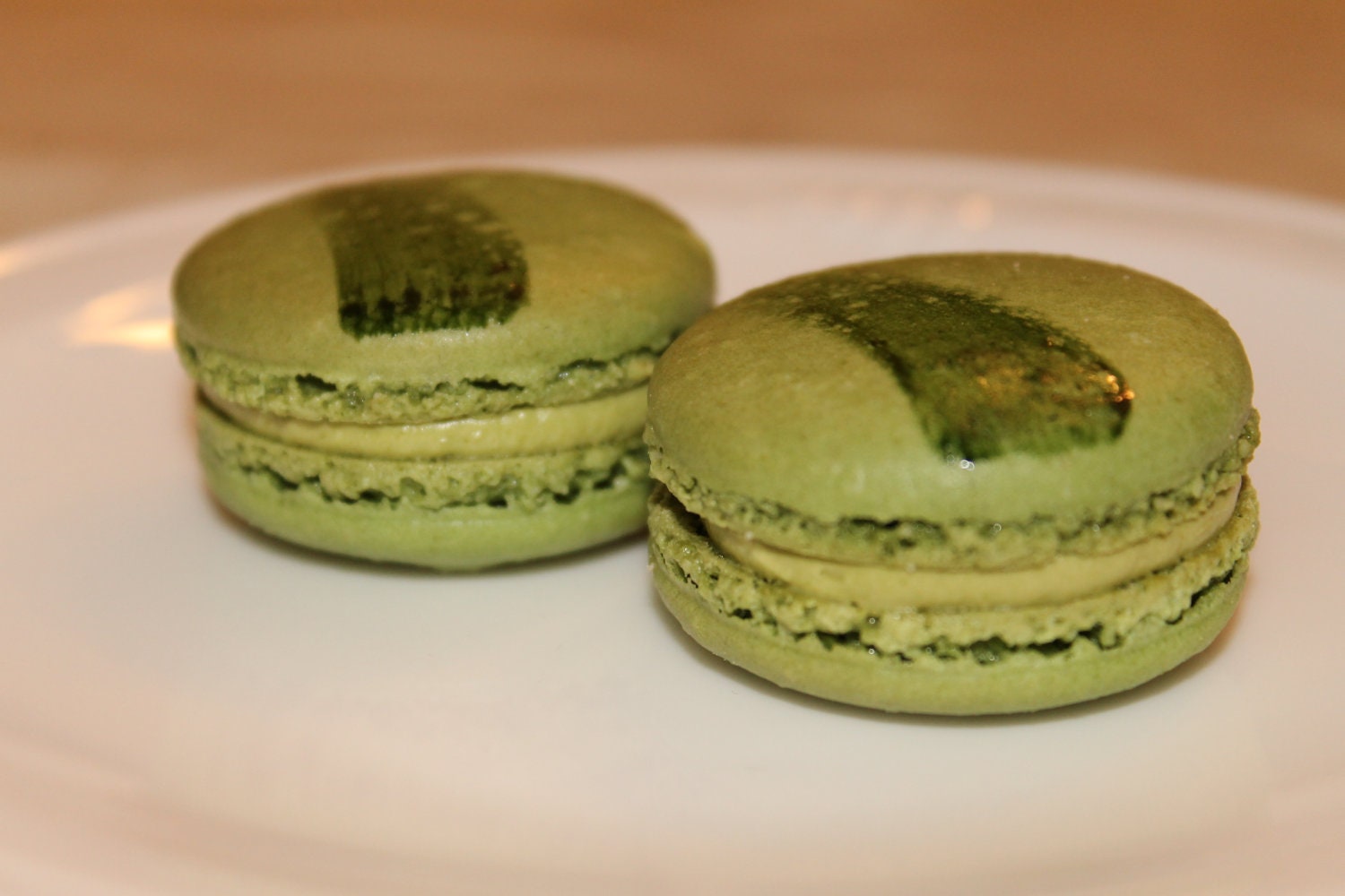 All Natural Matcha Green Tea Macarons - 12 Cookies