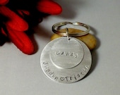 Personalized keychain hand stamped for DAD, with names of kids - Hand stamped Key Chain Accessory