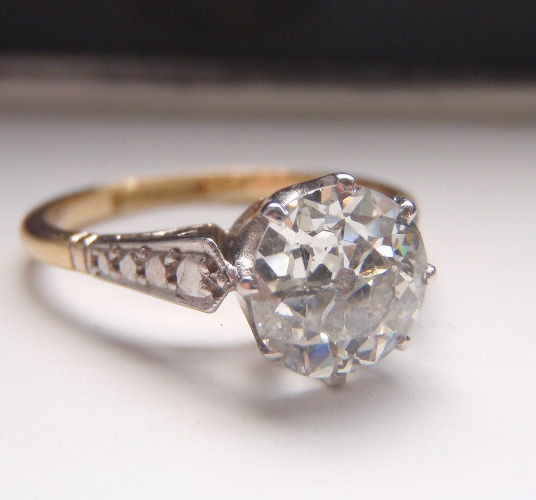 Impressive 1.4CT Solitaire Old European Diamond Vintage Engagement Ring. Abundance of Sparkle and Style.