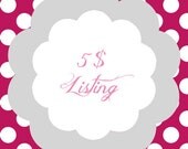 Customized Listing for 5 dollars - WorldWideParty