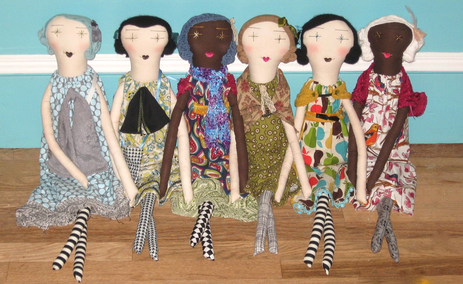 Handmade Rag Dolls - Eco Friendly Soft Cloth Dolls - 24 Inches - Recycled & Vintage Textiles- Custom and Wholesale