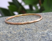14k Gold Hammered Stack Ring.Tiny Stackable Ring.Skinny Stack Ring.Yellow Gold Wedding Band.Gold Enguagement Ring.Thin Ring.Everyday Ring.
