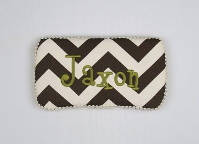 Personalized Baby Wipe Case Brown Chevron