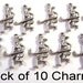 Set of 10 Pewter Women's Field Hockey Player Charms - Free Shipping in the US - (5453)